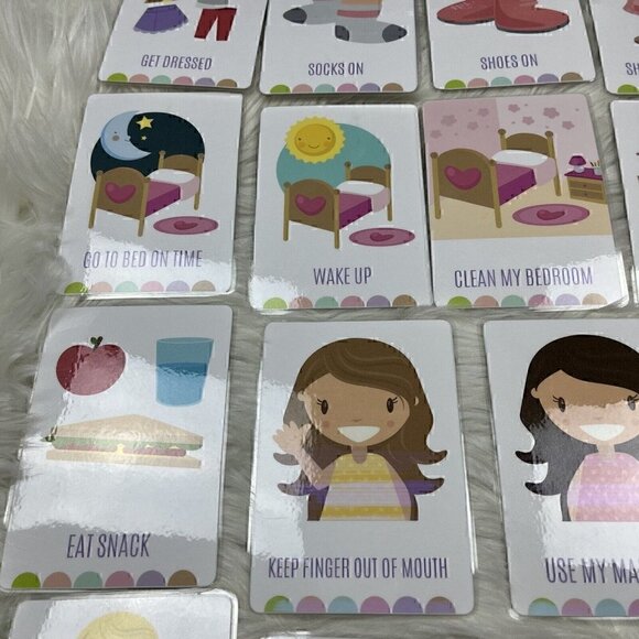 Lot of 29 Flash Cards Chores Laminated Homeschool Visual Picture Rounded Edges - Picture 4 of 8